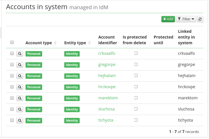  Accounts list