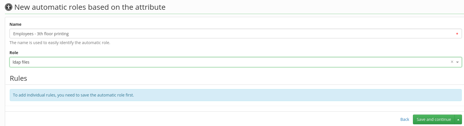  New automatic role definition