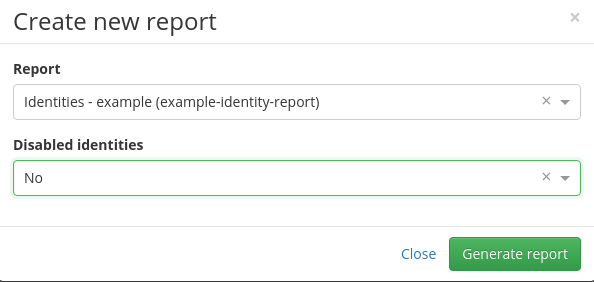 New report configuration New report configuration