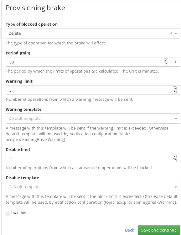 Adding a new provisioning brake configuration Adding a new provisioning brake configuration