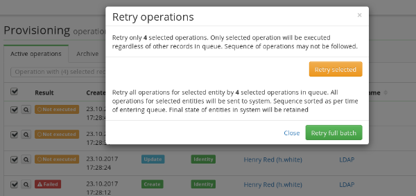 Active operations in provisioning queue Active operations in provisioning queue