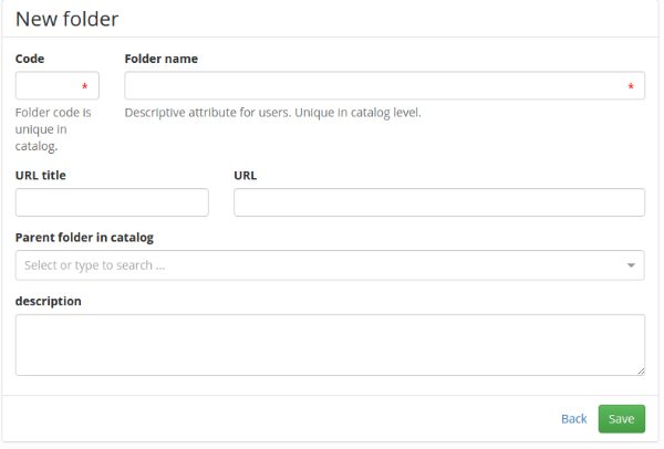  Add a new folder into role catalog