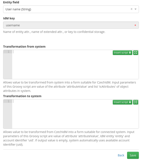 Detail of attribute in the attributes mapping - transformations Detail of attribute in the attributes mapping - transformations