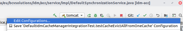  Click on edit configurations in top right corner of the app window